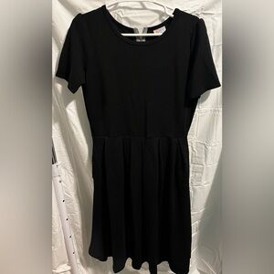 Lularoe Amelia dress. Solid black. Slightly raised diamond pattern.